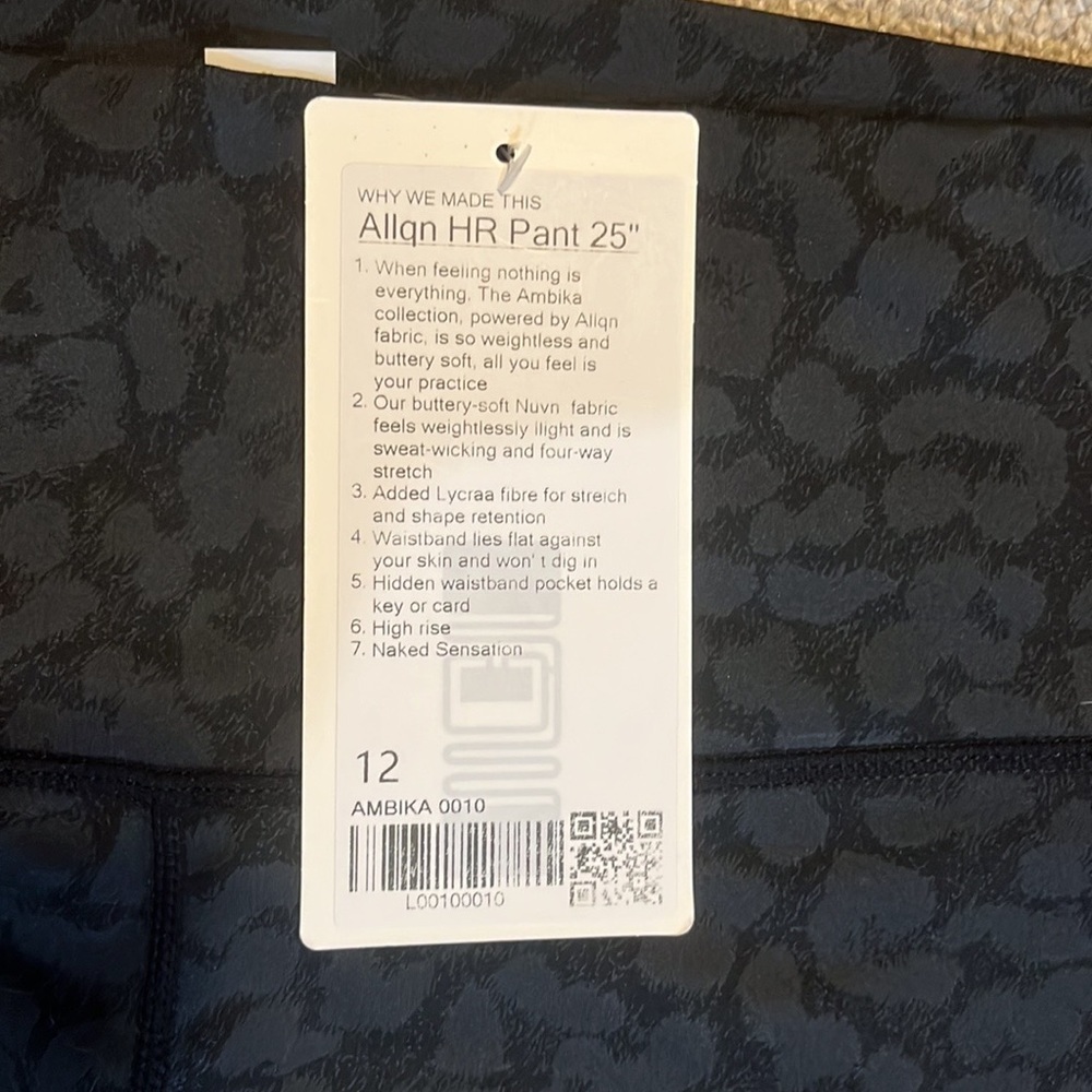 Lululemon Align HR Pant 25”, Camo Leopard Print, Size 12